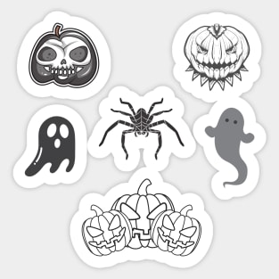 Black and Gray Halloween Sticker